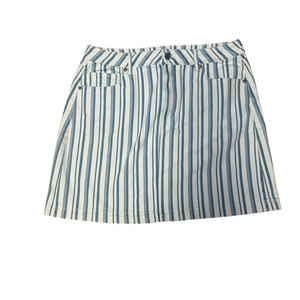 LOFT Blue and White A-Line Denim Skirt Casual Resort Wear